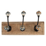 Clayre & Eef | Wandkapstok 3 haken Bruin 31x10x16 cm | 6H2394 Clayre & Eef | Wandkapstok 3 haken Bruin 31x10x16 cm | 6H2394