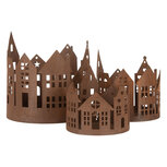 Clayre & Eef | Decoratie Huisjes (set van 3) Bruin ø 15x15 / ø 11x12 / ø 10x10 cm | 6Y5784 Clayre & Eef | Decoratie Huisjes (set van 3) Bruin ø 15x15 / ø 11x12 / ø 10x10 cm | 6Y5784