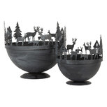 Clayre & Eef | Decoratie schaal (set van 2) Grijs ø 19x17 / ø 13x14 cm | 6Y5787 Clayre & Eef | Decoratie schaal (set van 2) Grijs ø 19x17 / ø 13x14 cm | 6Y5787