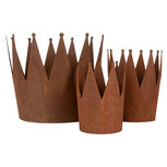 Clayre & Eef | Decoratie Kroon (set van 3) Bruin ø 32x25 / ø 17x21 / ø 12x17 cm | 6Y5789 Clayre & Eef | Decoratie Kroon (set van 3) Bruin ø 32x25 / ø 17x21 / ø 12x17 cm | 6Y5789