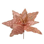 Clayre & Eef | Kerstdecoratie Bloem Roze Goudkleurig ø 44x58 cm | 66123 Clayre & Eef | Kerstdecoratie Bloem Roze Goudkleurig ø 44x58 cm | 66123