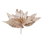 Clayre & Eef | Kerstdecoratie Bloem Beige Goudkleurig ø 50x62 cm | 66127 Clayre & Eef | Kerstdecoratie Bloem Beige Goudkleurig ø 50x62 cm | 66127