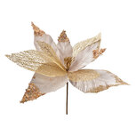 Clayre & Eef | Kerstdecoratie Bloem Goudkleurig ø 44x37 cm | 66133 Clayre & Eef | Kerstdecoratie Bloem Goudkleurig ø 44x37 cm | 66133