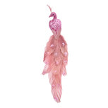 Clayre & Eef | Kerstdecoratie Vogel Roze 30x7x10 cm | 66139 Clayre & Eef | Kerstdecoratie Vogel Roze 30x7x10 cm | 66139