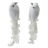 Clayre & Eef | Decoratie Vogel (Set van 2) Wit 19x9x10 cm | 66144 Clayre & Eef | Decoratie Vogel (Set van 2) Wit 19x9x10 cm | 66144