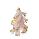Clayre & Eef | Decoratie hanger Bloem Roze Goudkleurig 11x7x14 cm | 66146P Clayre & Eef | Decoratie hanger Bloem Roze Goudkleurig 11x7x14 cm | 66146P