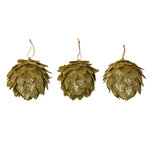 Clayre & Eef | Kerstdecoratie Bloem (set 3) Goudkleurig ø 8x8 cm | 66172GO Clayre & Eef | Kerstdecoratie Bloem (set 3) Goudkleurig ø 8x8 cm | 66172GO