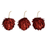 Clayre & Eef | Kerstdecoratie Bloem (set 3) Rood ø 8x8 cm | 66172R Clayre & Eef | Kerstdecoratie Bloem (set 3) Rood ø 8x8 cm | 66172R