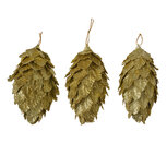 Clayre & Eef | Kerstdecoratie Bloem (set 3) Goudkleurig ø 7x13 cm | 66173GO Clayre & Eef | Kerstdecoratie Bloem (set 3) Goudkleurig ø 7x13 cm | 66173GO