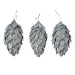 Clayre & Eef | Kerstdecoratie Bloem (set 3) Zilverkleurig ø 7x13 cm | 66173ZI Clayre & Eef | Kerstdecoratie Bloem (set 3) Zilverkleurig ø 7x13 cm | 66173ZI
