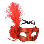 Clayre & Eef | Masker Rood Goudkleurig 23x10x22 cm | 66188 Clayre & Eef | Masker Rood Goudkleurig 23x10x22 cm | 66188