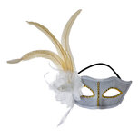 Clayre & Eef | Masker Grijs Goudkleurig 22x9x21 cm | 66190 Clayre & Eef | Masker Grijs Goudkleurig 22x9x21 cm | 66190