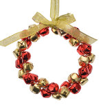 Clayre & Eef | Decoratie hanger Krans Rood Goudkleurig ø 11x2 cm | 66201 Clayre & Eef | Decoratie hanger Krans Rood Goudkleurig ø 11x2 cm | 66201