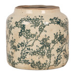 Clayre & Eef | Bloempot Binnen Beige Groen ø 16x15 cm | 6CE1975M Clayre & Eef | Bloempot Binnen Beige Groen ø 16x15 cm | 6CE1975M