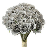 Clayre & Eef | Kunstbloem bos van 24 rozen Grijs Groen 20x16x30 cm | 6PL0392G Clayre & Eef | Kunstbloem bos van 24 rozen Grijs Groen 20x16x30 cm | 6PL0392G