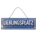 Clayre & Eef | Tekstbord Blauw Wit 30x1x10 cm | 6Y5690 Clayre & Eef | Tekstbord Blauw Wit 30x1x10 cm | 6Y5690