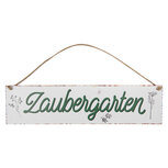 Clayre & Eef | Tekstbord Wit Groen 40x1x10 cm | 6Y5694 Clayre & Eef | Tekstbord Wit Groen 40x1x10 cm | 6Y5694