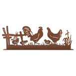 Clayre & Eef | Decoratie Kip met Haan Bruin 41x5x14 cm | 6Y5778 Clayre & Eef | Decoratie Kip met Haan Bruin 41x5x14 cm | 6Y5778