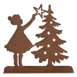 Clayre & Eef | Kerstdecoratie Kind met Kerstboom Bruin 14x5x14 cm | 6Y5780 Clayre & Eef | Kerstdecoratie Kind met Kerstboom Bruin 14x5x14 cm | 6Y5780