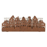 Clayre & Eef | Theelichthouder Kerst Huisjes Bruin 30x9x11 cm | 6Y5783 Clayre & Eef | Theelichthouder Kerst Huisjes Bruin 30x9x11 cm | 6Y5783