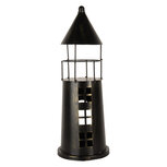 Clayre & Eef | Decoratie Vuurtoren Zwart ø 16x45 cm | 6Y5790 Clayre & Eef | Decoratie Vuurtoren Zwart ø 16x45 cm | 6Y5790