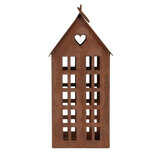 Clayre & Eef | Decoratie Huis Bruin 13x11x30 cm | 6Y5792 Clayre & Eef | Decoratie Huis Bruin 13x11x30 cm | 6Y5792