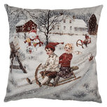 Clayre & Eef | Kussenhoes Grijs Rood 45x45 cm | KT021.410 Clayre & Eef | Kussenhoes Grijs Rood 45x45 cm | KT021.410