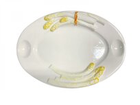 Ovale schaal asperges wit geel met 2 eigaten 36 x 26 cm | AL015 | Piccobella Ovale schaal asperges wit geel met 2 eigaten 36 x 26 cm | AL015 | Piccobella
