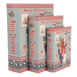 Clayre & Eef | Opbergdoos Blauw Rood (3) 27x22x7 / 22x17x6 / 17x12x4 cm | 66260 Clayre & Eef | Opbergdoos Blauw Rood (3) 27x22x7 / 22x17x6 / 17x12x4 cm | 66260