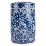 Clayre & Eef | Decoratie pot met deksel Blauw Wit ø 9x14 cm | 6CE2139 Clayre & Eef | Decoratie pot met deksel Blauw Wit ø 9x14 cm | 6CE2139