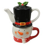 Clayre & Eef | Tea for One Wit Zwart 19x11x21 cm / 525 ml / 425 ml | 6CETEFO0002 Clayre & Eef | Tea for One Wit Zwart 19x11x21 cm / 525 ml / 425 ml | 6CETEFO0002