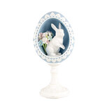Clayre & Eef | Decoratie Beeld Ei Blauw Wit 11x9x21 cm | 6PR5146 Clayre & Eef | Decoratie Beeld Ei Blauw Wit 11x9x21 cm | 6PR5146