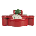 Clayre & Eef | Voorraadpotje met deksel Rood Wit 15x10x7 cm | 6CE2148 Clayre & Eef | Voorraadpotje met deksel Rood Wit 15x10x7 cm | 6CE2148