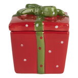 Clayre & Eef | Voorraadpotje met deksel Rood Groen 9x9x11 cm | 6CE2149 Clayre & Eef | Voorraadpotje met deksel Rood Groen 9x9x11 cm | 6CE2149