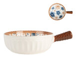 Clayre & Eef | Schaal Wit Bruin 22x16x6 cm / 500 ml | 6CE2171 Clayre & Eef | Schaal Wit Bruin 22x16x6 cm / 500 ml | 6CE2171