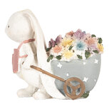 Clayre & Eef | Decoratie Konijn Wit Roze 11x6x10 cm | 6PR5148 Clayre & Eef | Decoratie Konijn Wit Roze 11x6x10 cm | 6PR5148