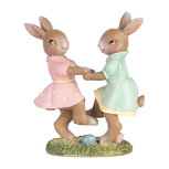 Clayre & Eef | Decoratie Beeld Konijn Beige Roze 8x3x8 cm | 6PR5437 Clayre & Eef | Decoratie Beeld Konijn Beige Roze 8x3x8 cm | 6PR5437
