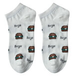 Clayre & Eef | Sokken Wit Bruin 36-41 | JZSSK0019