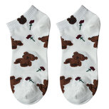 Clayre & Eef | Sokken Wit Bruin 36-41 | JZSSK0034