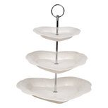 Clayre & Eef | Etagère 2 laags Wit ø 26x31 cm | 6CE2048 Clayre & Eef | Etagère 2 laags Wit ø 26x31 cm | 6CE2048