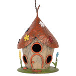 Clayre & Eef | Vogelhuis Beige Rood ø 17x27/54 cm | 6Y5737 Clayre & Eef | Vogelhuis Beige Rood ø 17x27/54 cm | 6Y5737