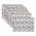 Clayre & Eef | Placemats Set van 6 Wit Bruin 48x32 cm | Q205.040 Clayre & Eef | Placemats Set van 6 Wit Bruin 48x32 cm | Q205.040
