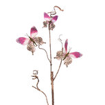 Clayre & Eef | Decoratie Tak met vlinders Roze 14x5x85 cm | 50808 Clayre & Eef | Decoratie Tak met vlinders Roze 14x5x85 cm | 50808