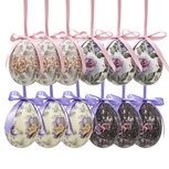 Clayre & Eef | Decoratie Hanger Ei (set 12) Meerkleurig ø 4x5 cm | 65903 Clayre & Eef | Decoratie Hanger Ei (set 12) Meerkleurig ø 4x5 cm | 65903