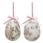 Clayre & Eef | Decoratie Hanger Ei (set 2) Meerkleurig ø 9x12 cm | 65913 Clayre & Eef | Decoratie Hanger Ei (set 2) Meerkleurig ø 9x12 cm | 65913