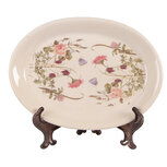 Clayre & Eef | Decoratie Bord Beige Roze 25x18x2 cm | 6CE2030 Clayre & Eef | Decoratie Bord Beige Roze 25x18x2 cm | 6CE2030