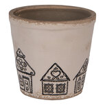 Clayre & Eef | Bloempot Binnen Beige Zwart ø 15x14 cm | 6CE2123M Clayre & Eef | Bloempot Binnen Beige Zwart ø 15x14 cm | 6CE2123M
