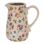 Clayre & Eef | Decoratieve Schenkkan Beige Roze 16x12x18 cm | 6CECFL0002M Clayre & Eef | Decoratieve Schenkkan Beige Roze 16x12x18 cm | 6CECFL0002M