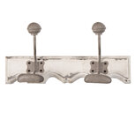 Clayre & Eef | Wandkapstok 2 haken Wit Grijs 23x6x10 cm | 6H2400 Clayre & Eef | Wandkapstok 2 haken Wit Grijs 23x6x10 cm | 6H2400