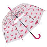 Clayre & Eef | Paraplu Volwassenen Transparant Roze ø 90x82 cm | JZUM0092 Clayre & Eef | Paraplu Volwassenen Transparant Roze ø 90x82 cm | JZUM0092